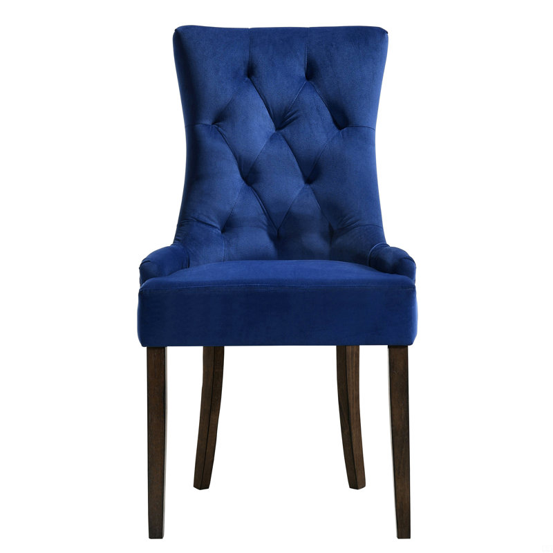 Ensemble de 2 chaises capitonnées à dossier, Bleu
