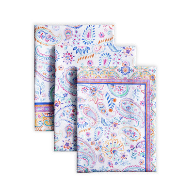 Ensemble de 3 essuie-tout de cuisine à motif floral 100% coton Maison D'Hermine