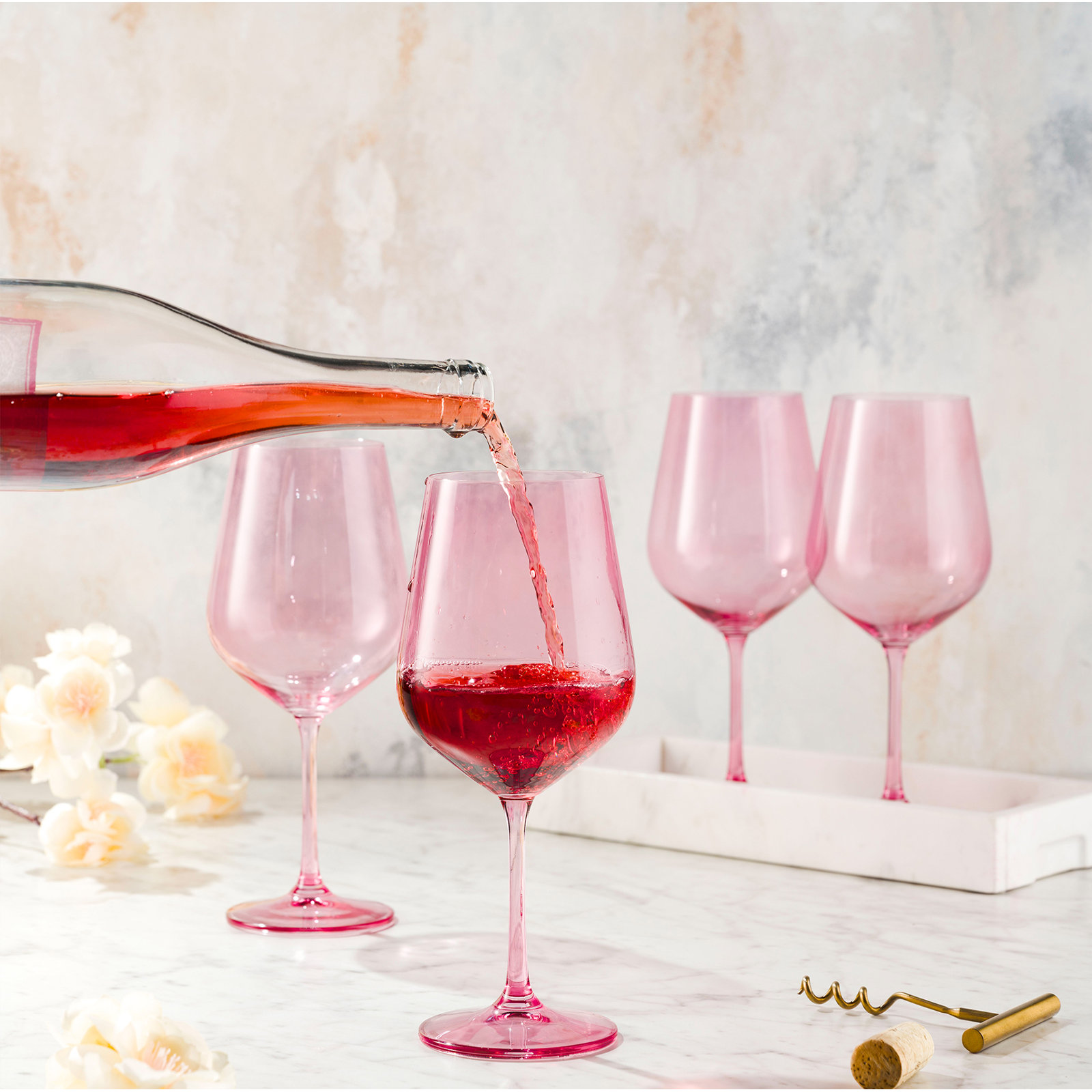 Amelia Sheer Red Wine 23oz, Rose