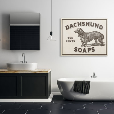 «Dachshund Soap Vintage Sign» par Daphne Polselli - impression