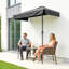 7.5ft Half Umbrella Patio Parasol Sun Shade, Crank Handle, Black-1260904811
