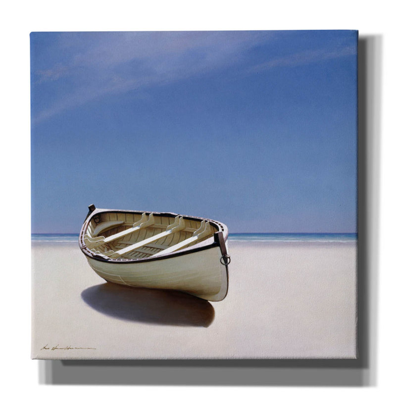 «Latitude Run 'Beached Boat» par Zhenhuan Lu, art mural sur toile, H 12 po x l 12 po x P 0,75 po