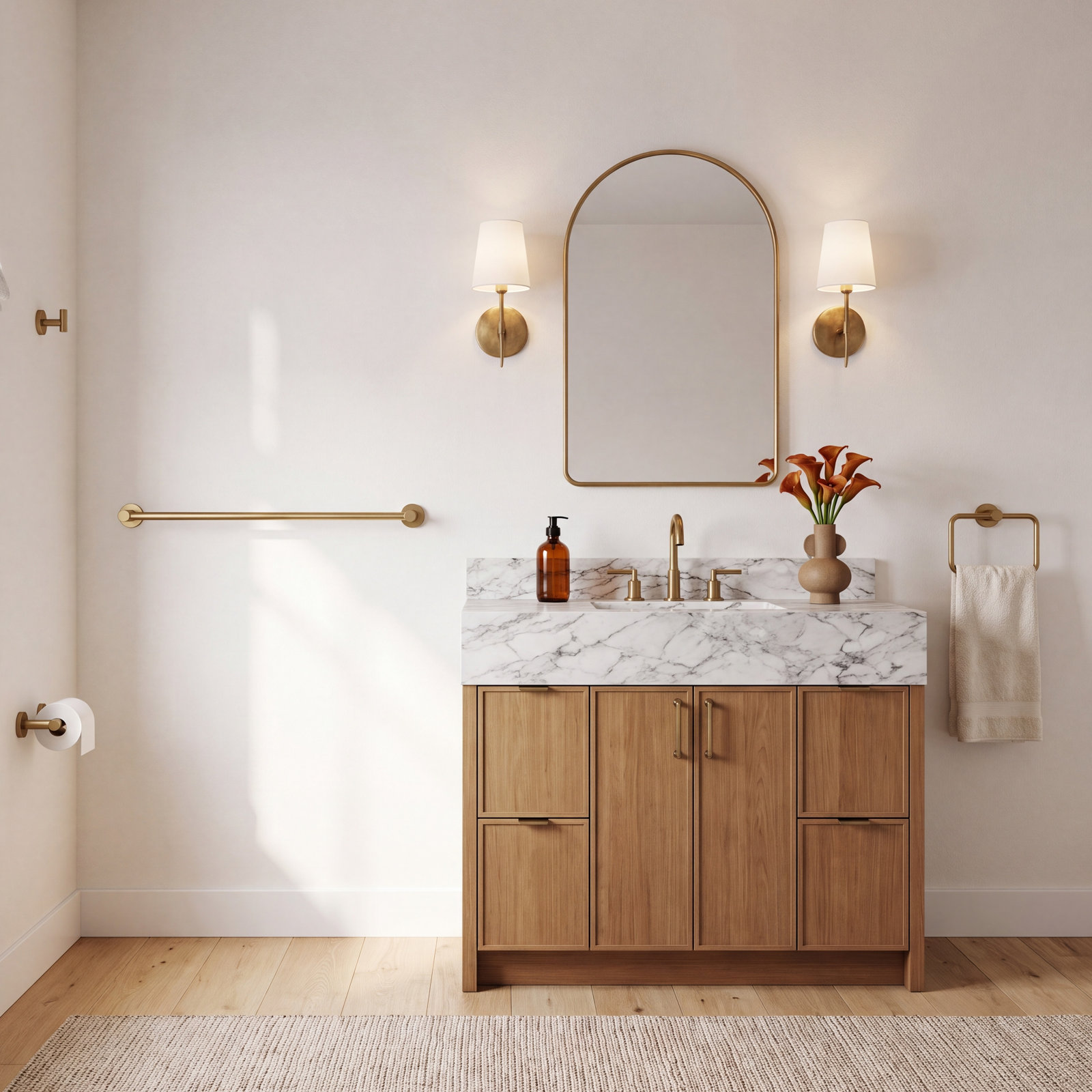 Elan 4-Piece Bathroom Hardware Set, Gold