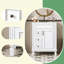 Ensemble de meuble-lavabo simple autoportant 24 po avec plateau en céramique 24 po-221251228