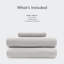 Ensemble de draps en coton 3 pièces, gris, toutes saisons, pour lit simple