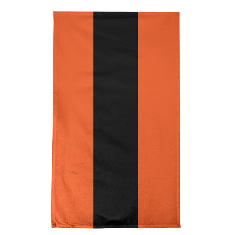 Stripe Tea Towel Kitchen Towel, Poly Twill, Orange/Black Baseball