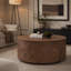 Table basse rotative en bois avec 2 tiroirs, plateau tournant à 360 °
