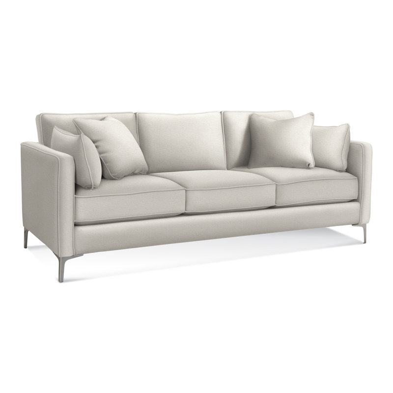Upholstered 88'' Sofa, White Performance Fabric 100% Olefin