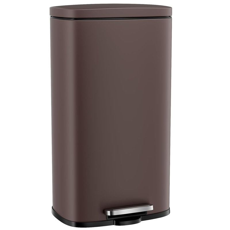 Poubelle 8 gallons, poubelle en acier inoxydable, poubelle à fermeture en douceur avec seau intérieur en plastique amovible