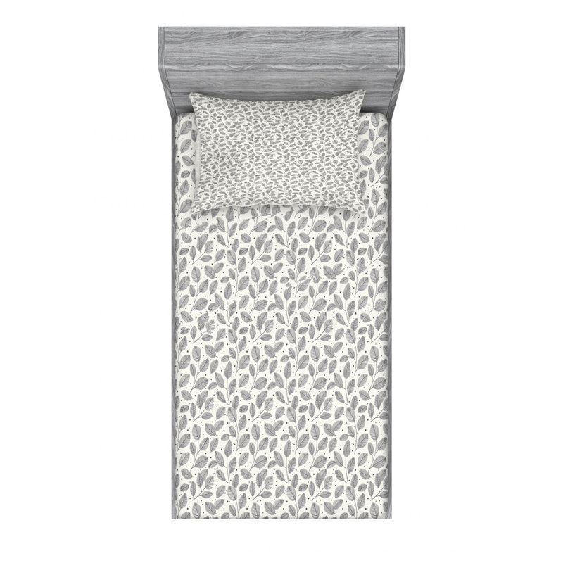 Microfiber Floral Fitted Sheet, Twin Fitted Sheet, Black Floral