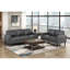 Causeuse rembourrée en similicuir gris de style moderne avec siège confortable et dossier en bois massif 1pc-1841861736