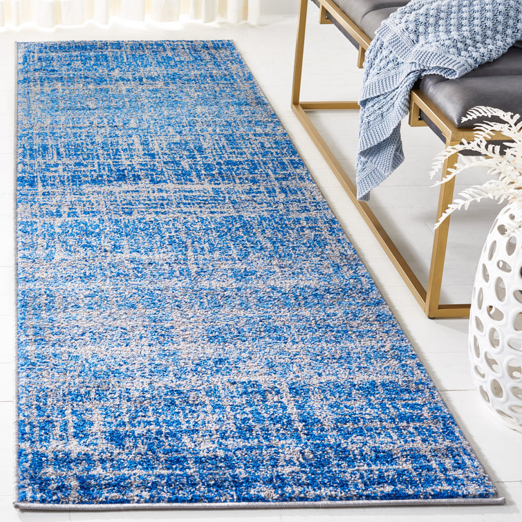 Riebe Abstract Blue/Silver Area Rug