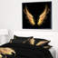 «Golden Angel Wings on Black», reproduction d'impression sur toile tendue-63567954