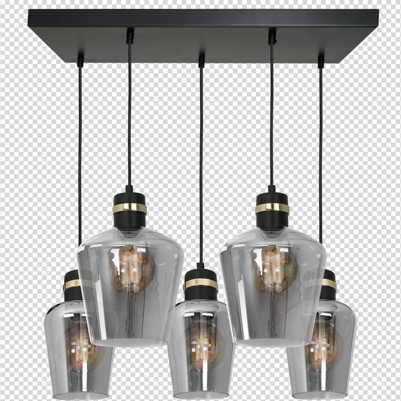 Vassar 5 - Light Black/Gold Jar Pendant