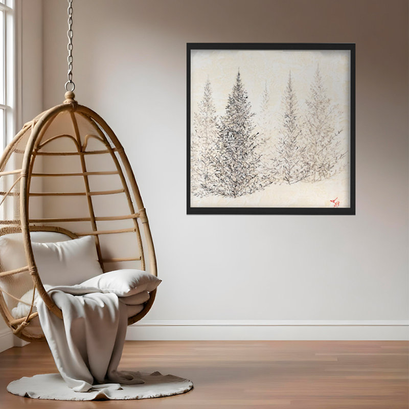 " Monoscape III " by Karen Biery, 20" H x 20" W, Floater Framed Print, Black
