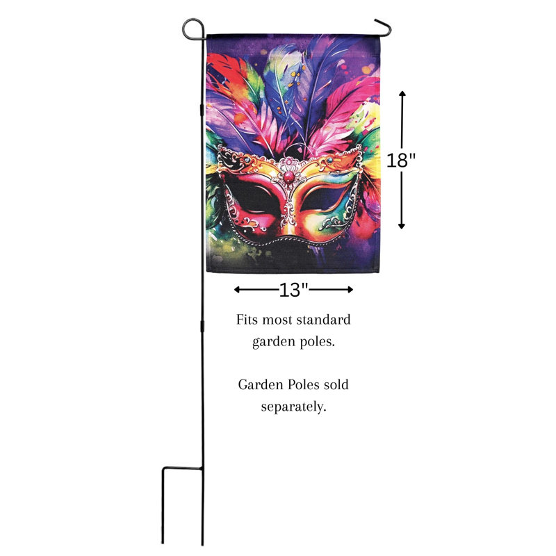 Drapeau drapeau Mardi gras, H 18 po x l 13 po