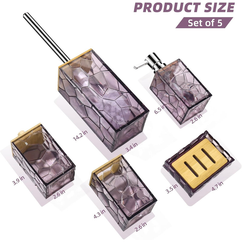 Lavender Purple Bathroom Accessories Set