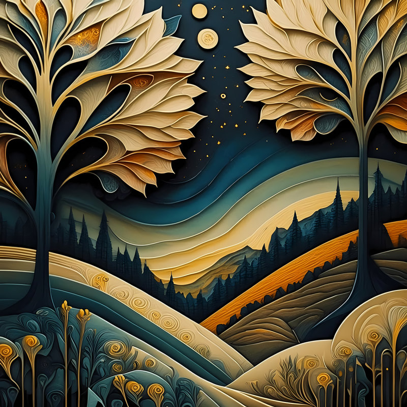 Nightfall Serenade, 30" H x 30" W