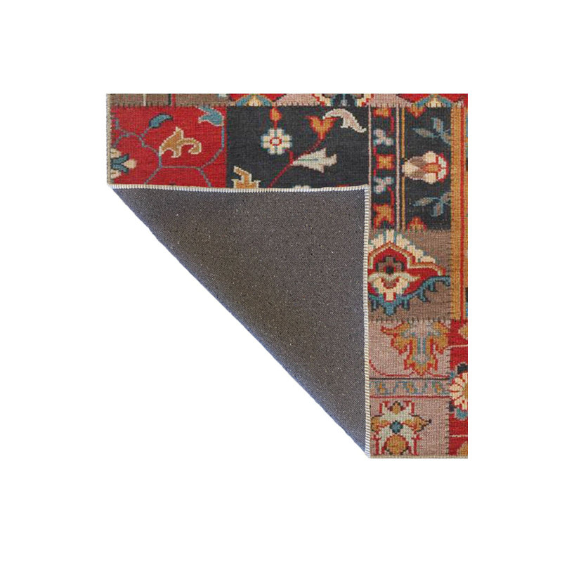 Tapis tissé multicolore lavable à motifs traditionnels, Sous-tapis carré 4 pi 11 po inclus