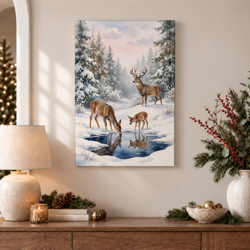 Art mural sur toile, "Deer", H 48 po x l 32 po