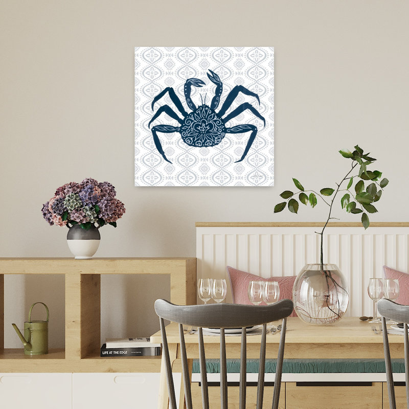 Crabe délicat côtier V, art côtier, H 18 po x l 18 po