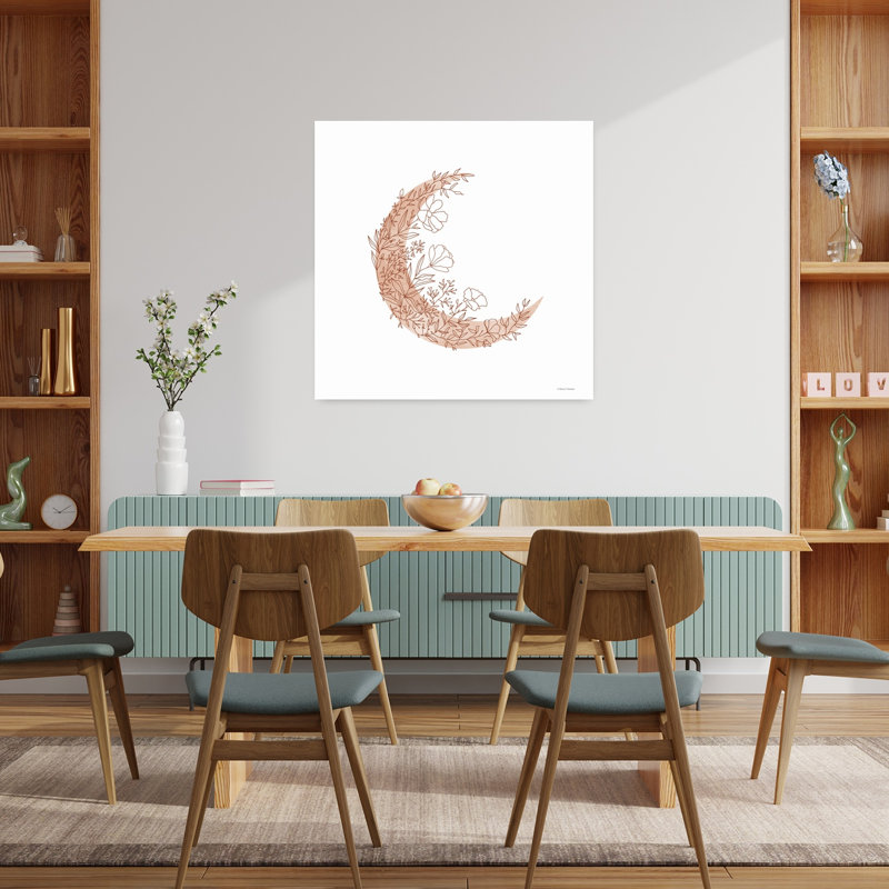Fleurs dans la lune, art abstrait contemporain de paysage de fleurs, H 36 po x l 36 po