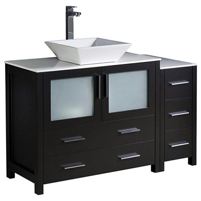 Fresca Torino 48"" Free-Standing Single Vessel Sink Bathroom Vanity Set -  FCB62-3612ES-CWH-V