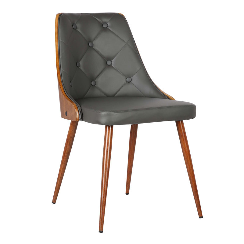 Almond 45.72cm H Tufted Upholstered Side Chair in Grey, Grey