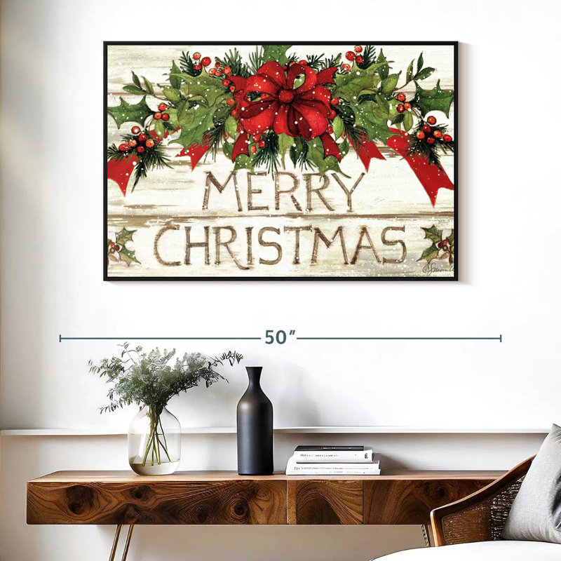 Evergreen Christmas I, Cadre flottant noir, 40 po x 27 po