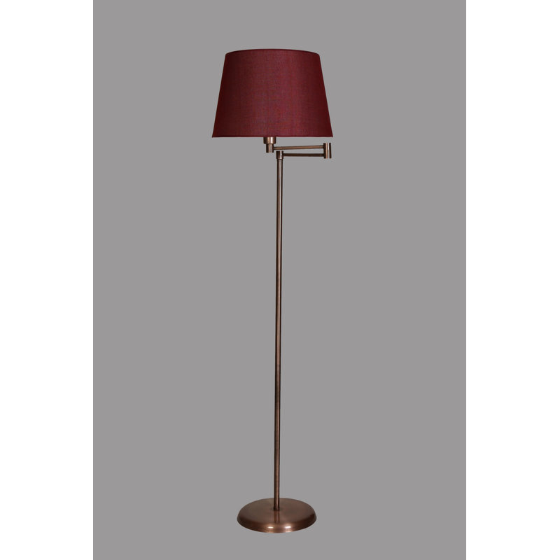 Darella 170cm Traditional Floor Lamp, Black, Claret Red