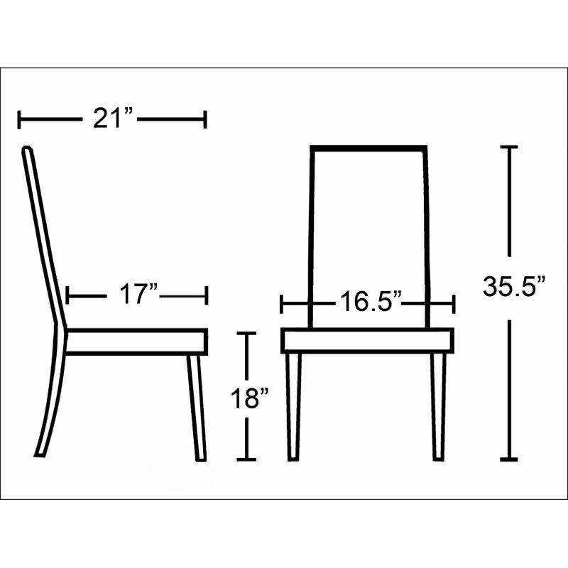 Leatherette Parson Chairs (Set of 2) – Urban Style, Espresso Wood Legs, Black Faux Leather