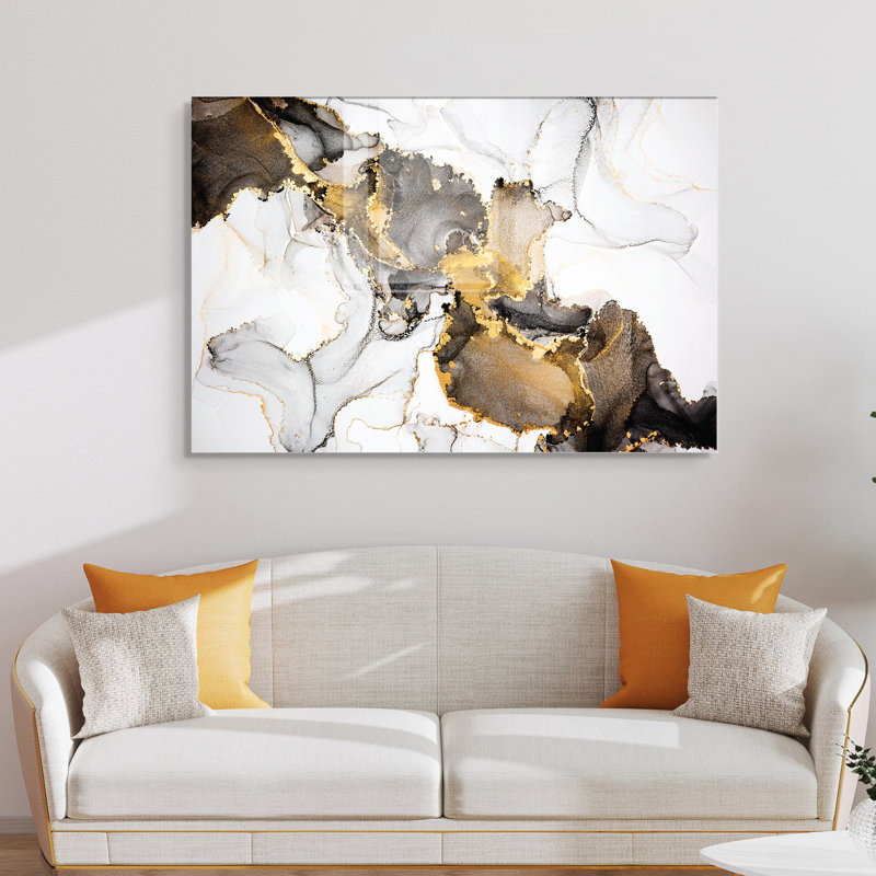 Peinture élégante en verre trempé de 11,8 po x 17,7 po | 100% verre trempé, épaisseur: 0,16 pouce | Superbe art mural pour la décoration intérieure, durable et facile à nettoyer, parfait pour les espaces de salon et de bureau