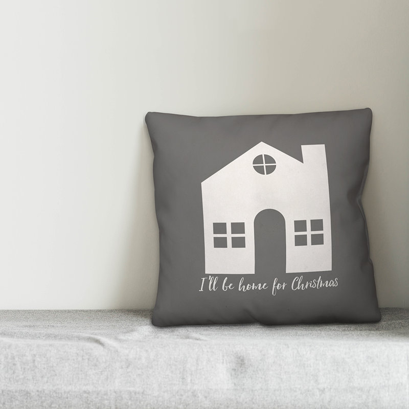  Coussin «I'm Be Home for Christmas», 16 po x 16 po, Polyester/ Bourre en polyester