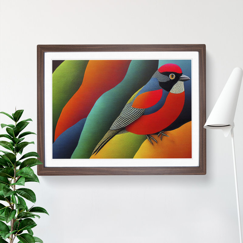 Irresistible Bird - Framed Print, 46cm H x 64cm W x 2cm D, Walnut