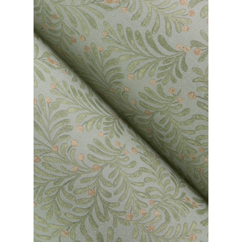 Papier peint branches de baies de sauge Chrysantha, Vert