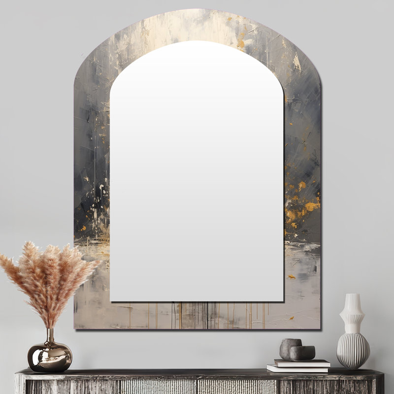 Zen méditation Position II - grand miroir mural asymétrique méditation, 43 po x 33 po