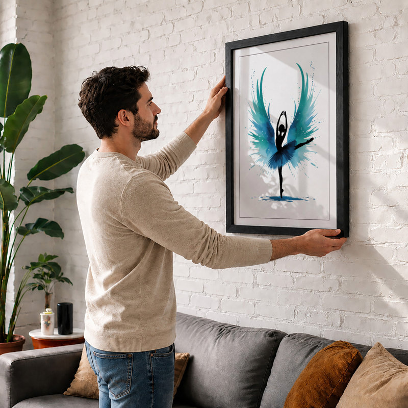 Winged Dancer Modern - Framed Print, Unframed, A1 - 84.1 x 59.4 cm
