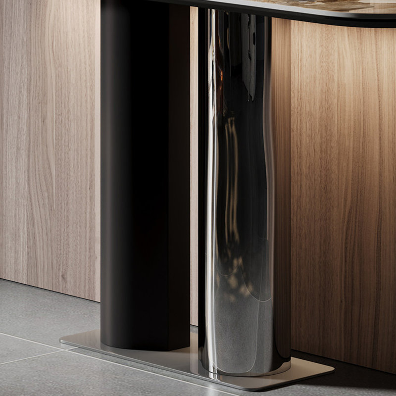 Console en pierre frittée de style italien, 33,4 po H x 55 po L x 13,7 po P