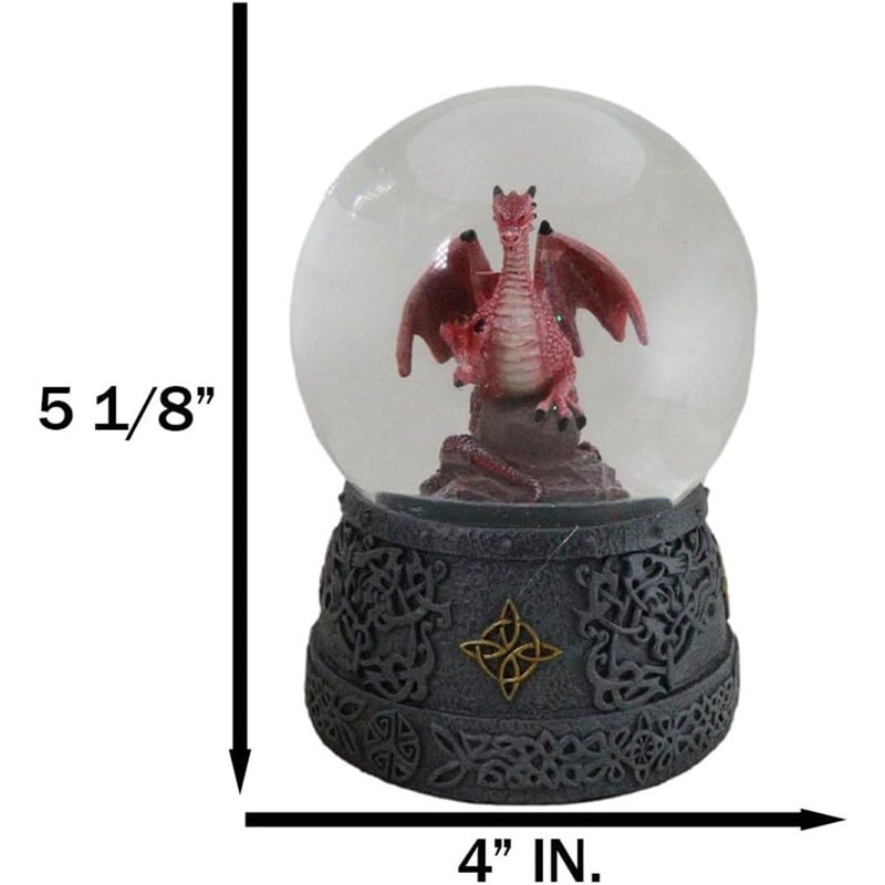 Figurine fantaisie dragon quadrilatéral rouge et rouge