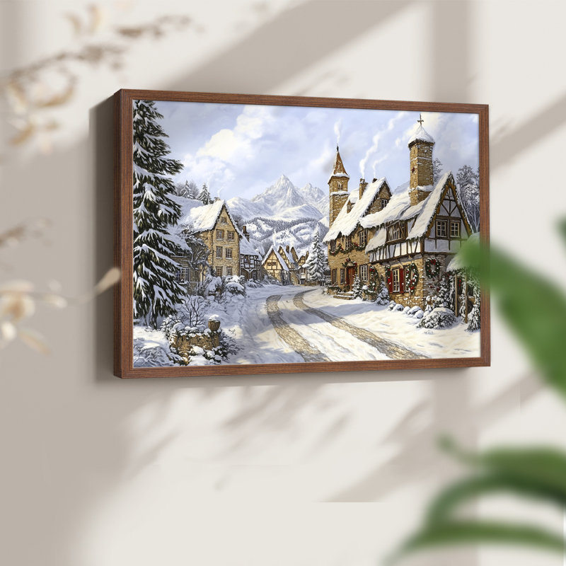 Art de Noël - CCXCVII - Reproduction encadrée - Restickable, H 8 po x l 10 po, Noyer
