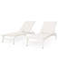 Chaise longue de 2 pour l'extérieur - blanc, filet extérieur, structure en aluminium, détails faits à la main, salons d'assemblage dans un cadre en nylon de couleur blanche, fabriqués à la main