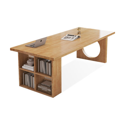 Brown Rectangular Solid Wood  desk