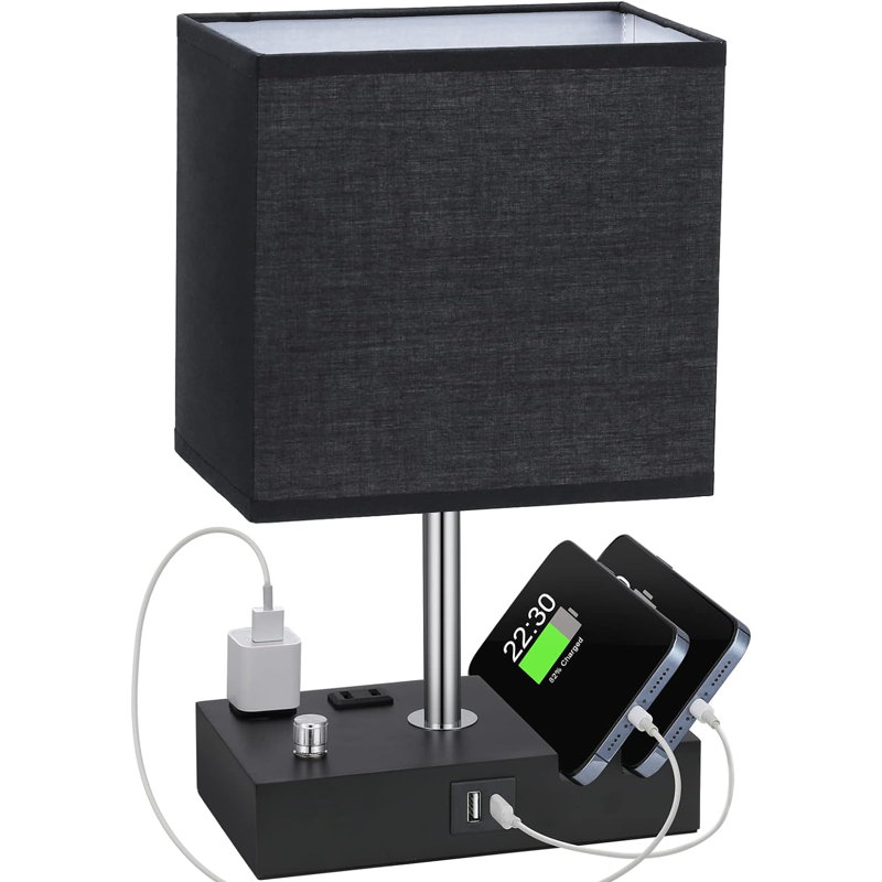 Lampe de bureau USB, Noir, H 13,39 po x l 4,69 po x P 4,69 po