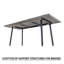 Table de salle à manger rectangulaire, extensible pour 4 à 6 personnes, grise avec des pieds en métal noir, matériau de style industriel médiéval, couleur, style, diners
