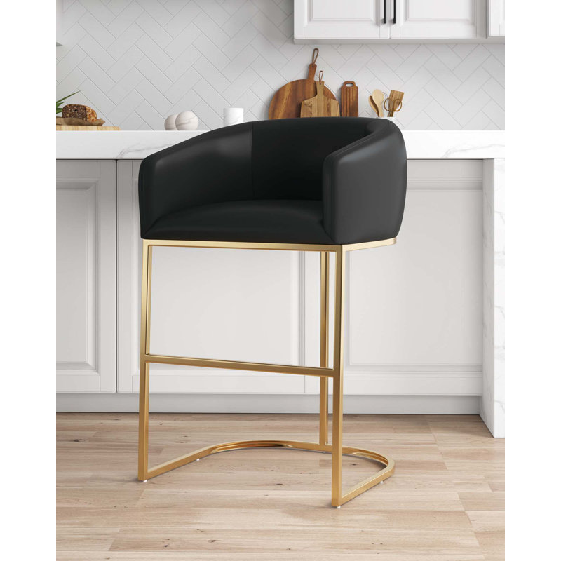 Tabouret de bar et de comptoir Louvre, Tabouret de bar (assise de 30 po de hauteur), Noir
