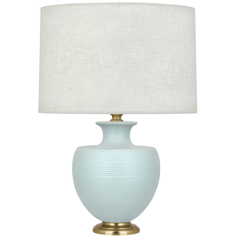 Atlas Table Lamp, Matte Sky Blue/Modern Brass