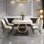 Ensemble de table de salle à manger rectangulaire de luxe de style italien-103023886-103023890