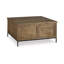 Table basse Tory, plateau relevable carré brun de 36 pouces, pieds en acier noir
