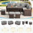 7 Piece Patio Furniture Set, Outdoor Sectional Couch With Dining Table & 3 Ottomans, Pe Rattan Outdoor Furniture Set For Garden Poolside Backyard-2056288513
