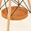 Table de salle à manger ronde moderne en bois massif de 80 cm (31,5 po), couleur noyer, avec rangement-1822679004